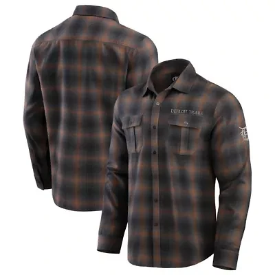 MLB Detroit Tigers Classic Flannel Long Sleeve Button-Up Shirt