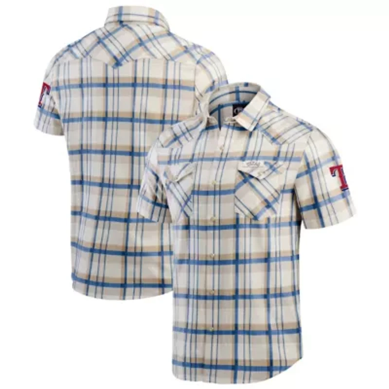 MLB Texas Rangers Plaid Full-Snap Shirt