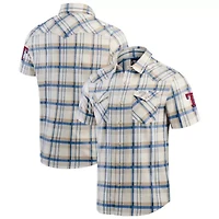 MLB Texas Rangers Plaid Full-Snap Shirt