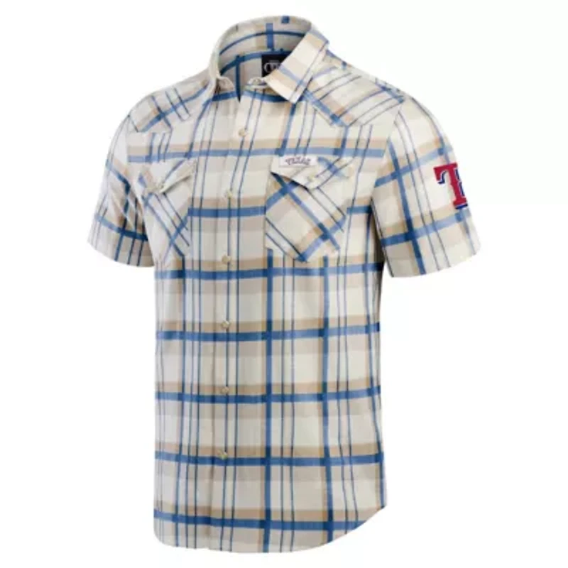 MLB Texas Rangers Plaid Full-Snap Shirt