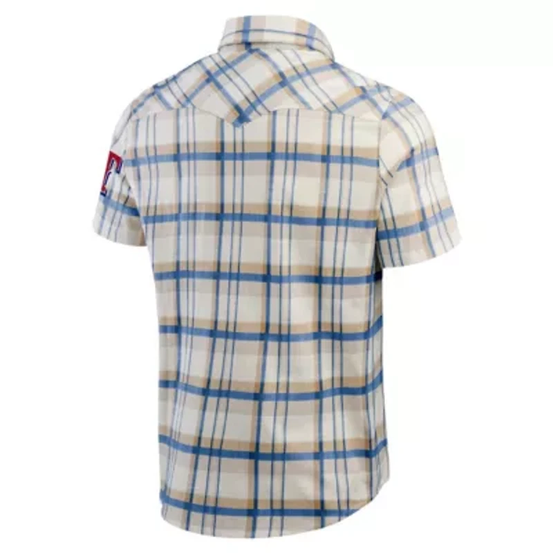 MLB Texas Rangers Plaid Full-Snap Shirt