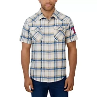 MLB Texas Rangers Plaid Full-Snap Shirt