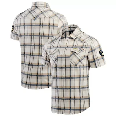 MLB Milwaukee Brewers Plaid Full-Snap Shirt