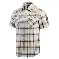MLB Milwaukee Brewers Plaid Full-Snap Shirt