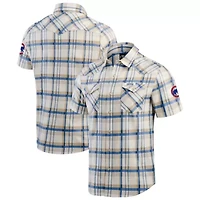 MLB Chicago Cubs Plaid Full-Snap Shirt