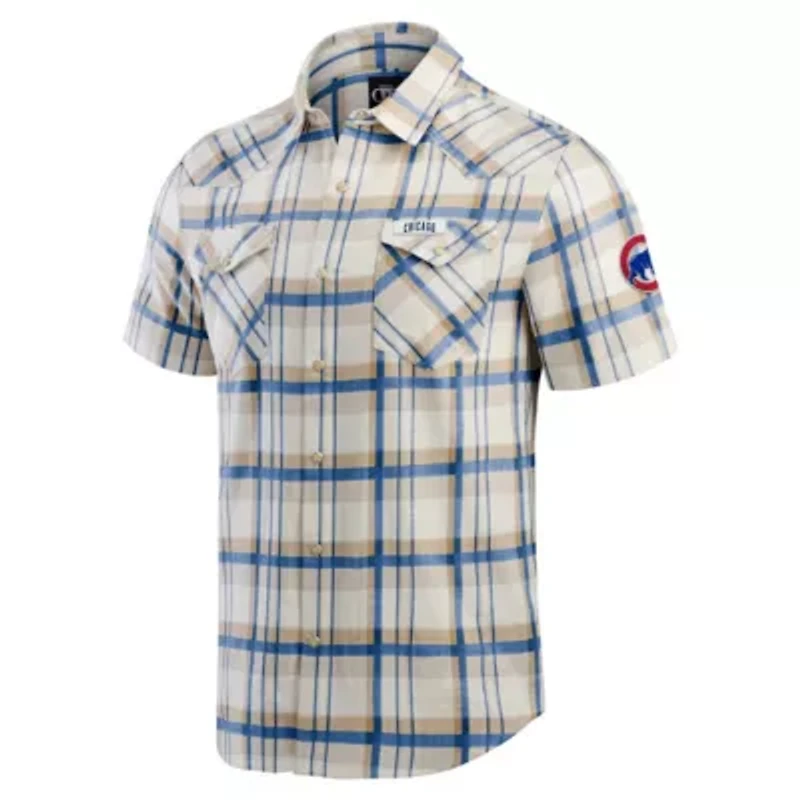 MLB Chicago Cubs Plaid Full-Snap Shirt