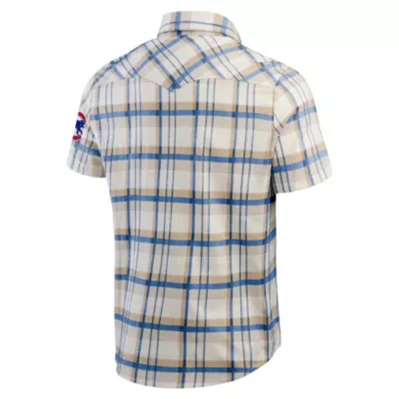 MLB Chicago Cubs Plaid Full-Snap Shirt
