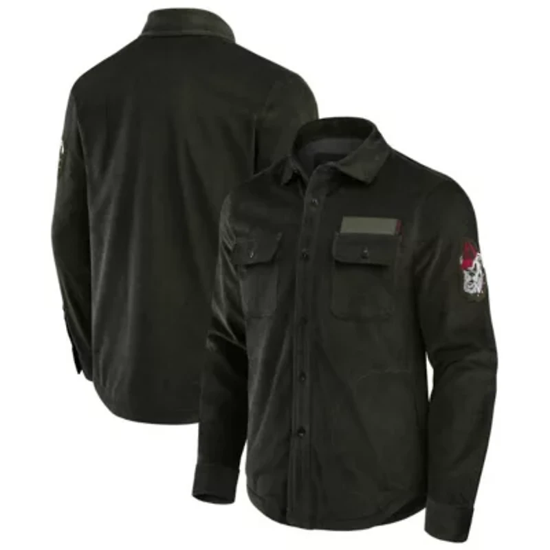 NCAA Georgia Bulldogs Corduroy Full-Button Shacket