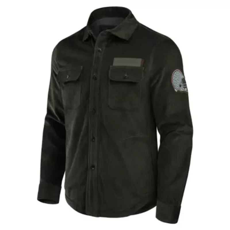 NCAA Ohio State Buckeyes Corduroy Full-Button Shacket