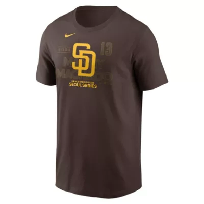 MLB Nike Manny Machado San Diego Padres 2024 World Tour Seoul Series Player Name & Number Event Stack T-Shirt