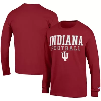 NCAA Indiana Hoosiers Football Stack Long Sleeve T-Shirt