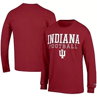 NCAA Indiana Hoosiers Football Stack Long Sleeve T-Shirt
