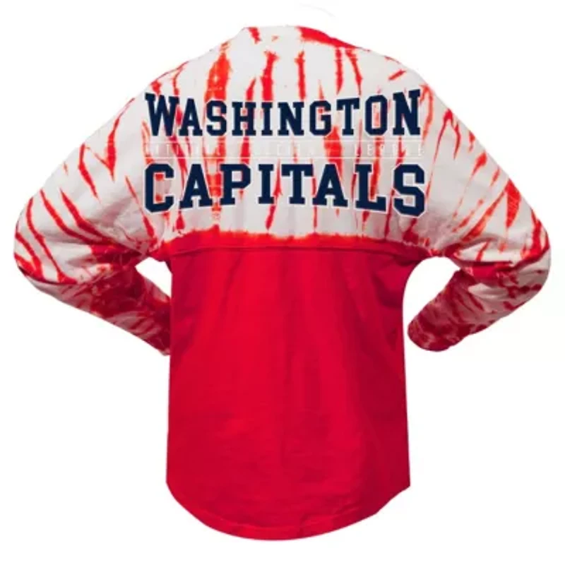 NHL Unisex Washington Capitals Crystal Half Dye Long Sleeve T-Shirt