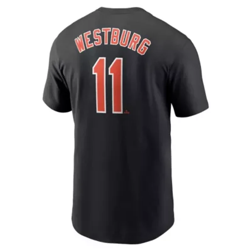 MLB Nike Jordan Westburg Baltimore Orioles Fuse Name & Number T-Shirt
