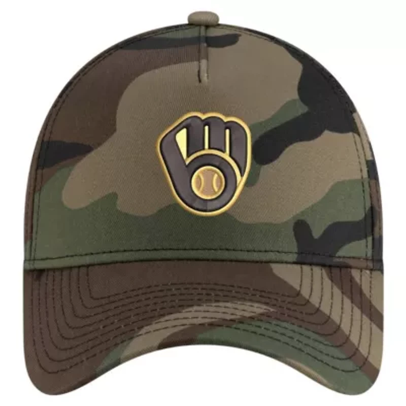 MLB Milwaukee Brewers Woodland Team Pop 9FORTY A-Frame Adjustable Hat