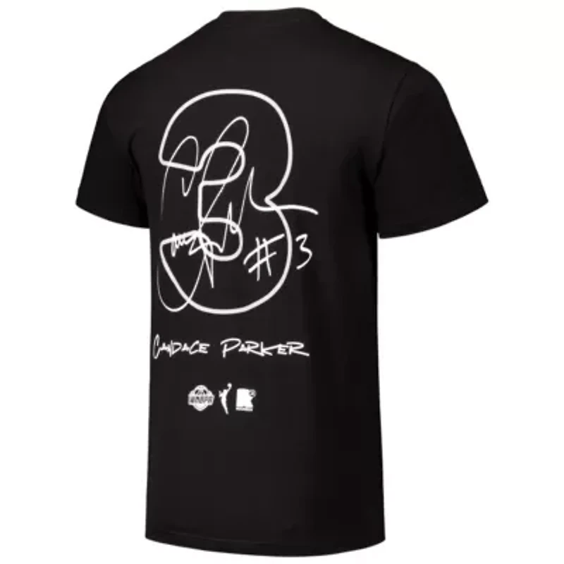 WNBA Unisex Candace Parker Las Vegas Aces Player Signature Name & Number T-Shirt