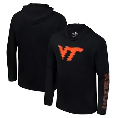 NCAA Virginia Tech Hokies Color Pop Active Blend 2-Hit Long Sleeve Hooded T-Shirt