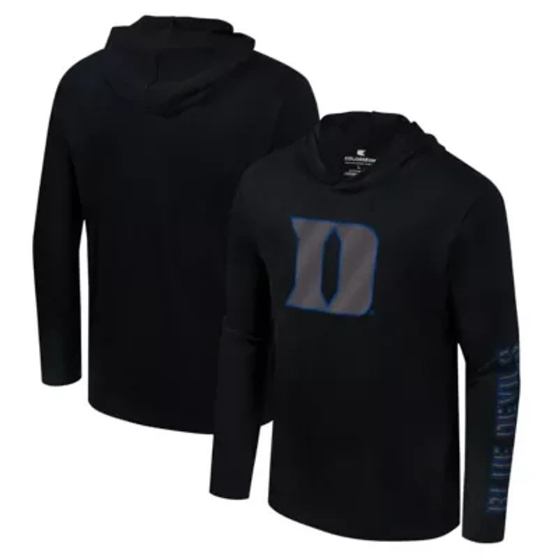 Duke Blue Devils NCAA Color Pop Active Blend 2-Hit Long Sleeve Hooded T-Shirt