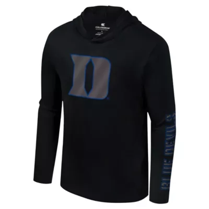 Duke Blue Devils NCAA Color Pop Active Blend 2-Hit Long Sleeve Hooded T-Shirt