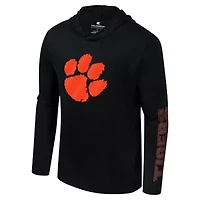 NCAA Clemson Tigers Color Pop Active Blend 2-Hit Long Sleeve Hooded T-Shirt