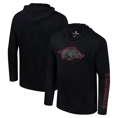 NCAA Arkansas Razorbacks Color Pop Active Blend 2-Hit Long Sleeve Hooded T-Shirt