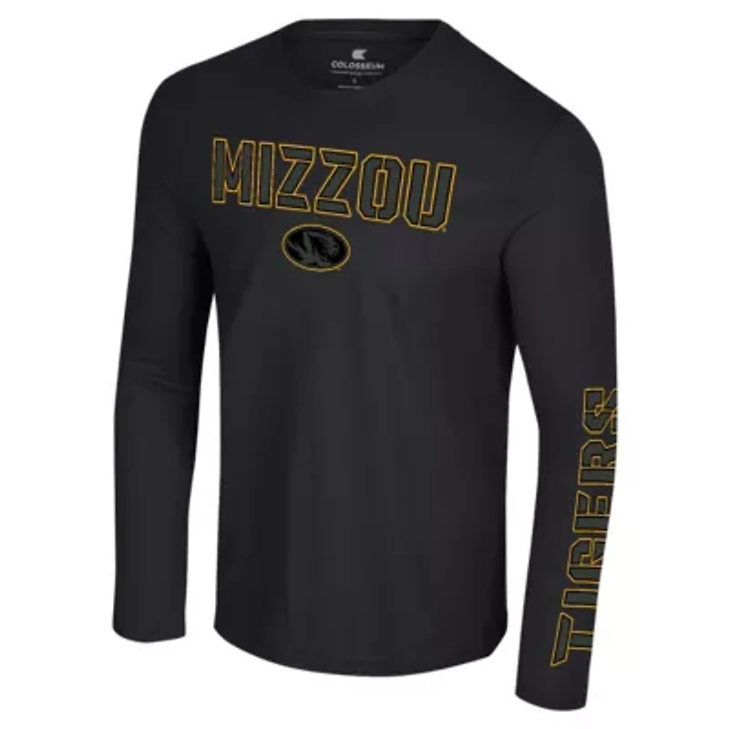 NCAA Missouri Tigers Color Pop Active Blend 2-Hit Long Sleeve T-Shirt