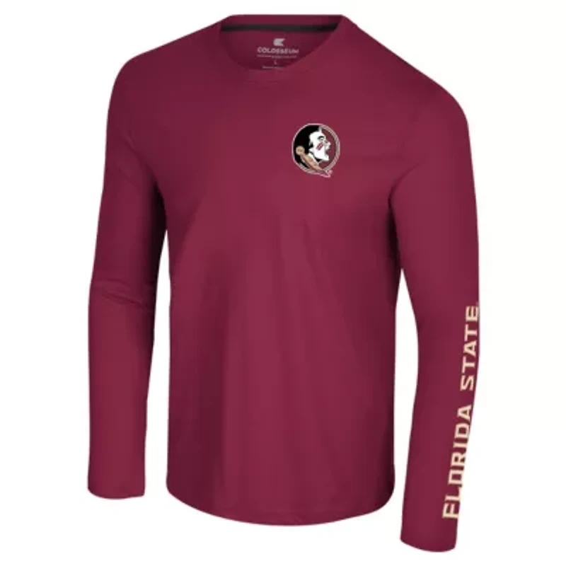 NCAA Florida State Seminoles Logo Lockup 3-Hit Active Blend Long Sleeve T-Shirt