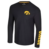 NCAA Iowa Hawkeyes Logo Lockup 3-Hit Active Blend Long Sleeve T-Shirt