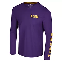 NCAA LSU Tigers Logo Lockup 3-Hit Active Blend Long Sleeve T-Shirt
