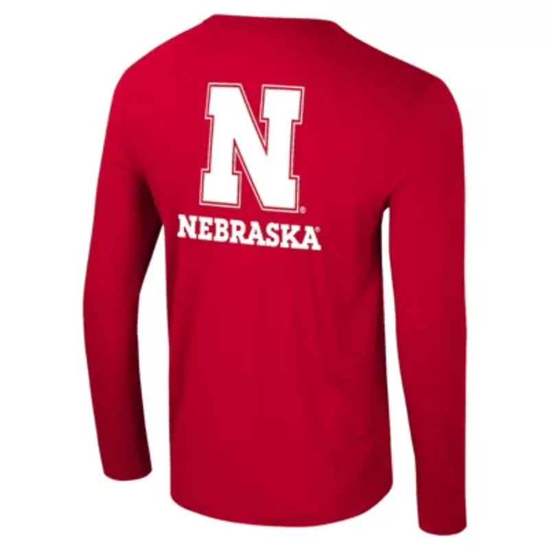 NCAA Nebraska Huskers Logo Lockup 3-Hit Active Blend Long Sleeve T-Shirt
