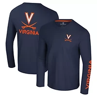 NCAA Virginia Cavaliers Logo Lockup 3-Hit Active Blend Long Sleeve T-Shirt