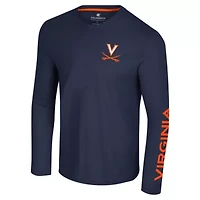 NCAA Virginia Cavaliers Logo Lockup 3-Hit Active Blend Long Sleeve T-Shirt