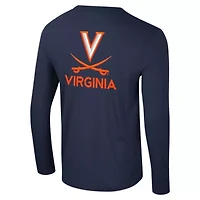 NCAA Virginia Cavaliers Logo Lockup 3-Hit Active Blend Long Sleeve T-Shirt