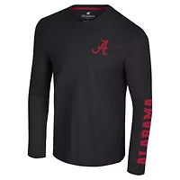 Alabama Crimson Tide NCAA Logo Lockup 3-Hit Active Blend Long Sleeve T-Shirt