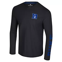 Duke Blue Devils NCAA Logo Lockup 3-Hit Active Blend Long Sleeve T-Shirt