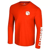 NCAA Clemson Tigers Logo Lockup 3-Hit Active Blend Long Sleeve T-Shirt