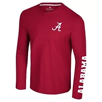 Alabama Crimson Tide NCAA Logo Lockup 3-Hit Active Blend Long Sleeve T-Shirt