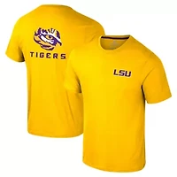 NCAA LSU Tigers Logo Lockup 2-Hit Active Blend T-Shirt