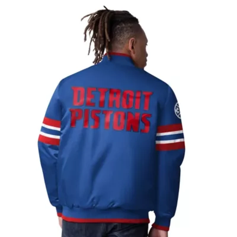 NBA Detroit Pistons Scout Varsity Satin Full-Snap Jacket