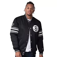 NBA Brooklyn Nets Scout Varsity Satin Full-Snap Jacket