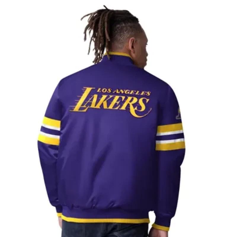 NBA Los Angeles Lakers Scout Varsity Satin Full-Snap Jacket