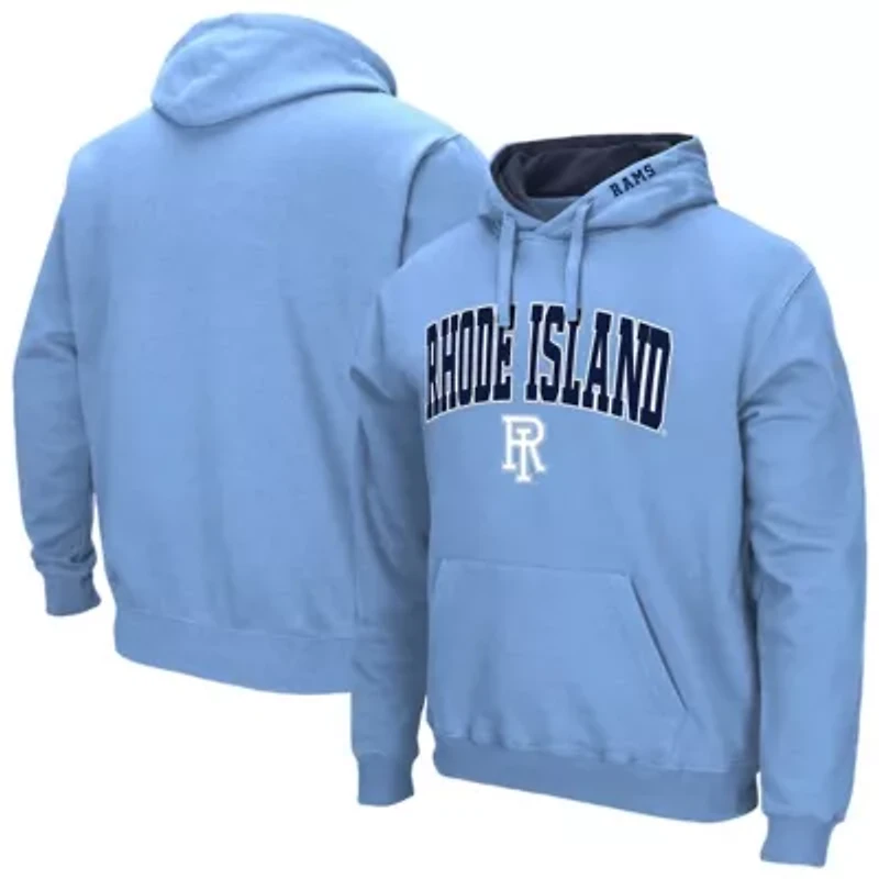 NCAA Light Rhode Island Rams Arch & Logo 3.0 Pullover Hoodie