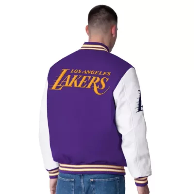 NBA Los Angeles Lakers Moneyball Wool & Leather Full-Snap Varsity Jacket