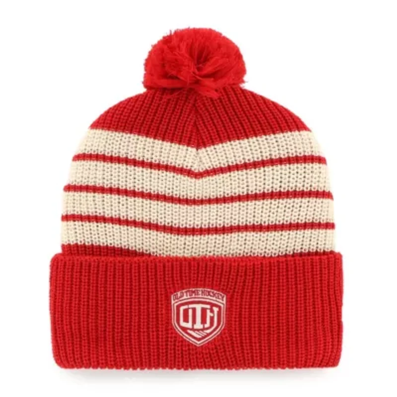 NHL Detroit Wings Old Time Hockey Barn Cuffed Knit Hat with Pom