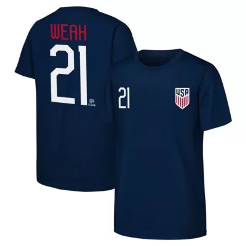 Soccer National Teams Timothy Weah USMNT Name & Number T-Shirt