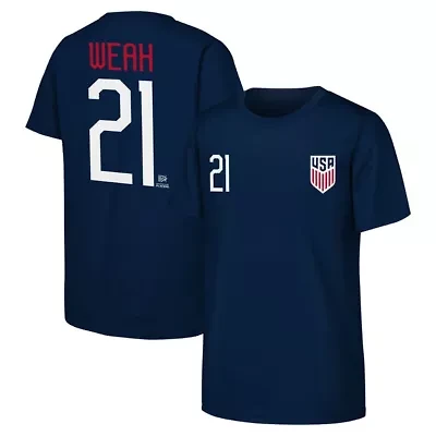 Soccer National Teams Timothy Weah USMNT Name & Number T-Shirt