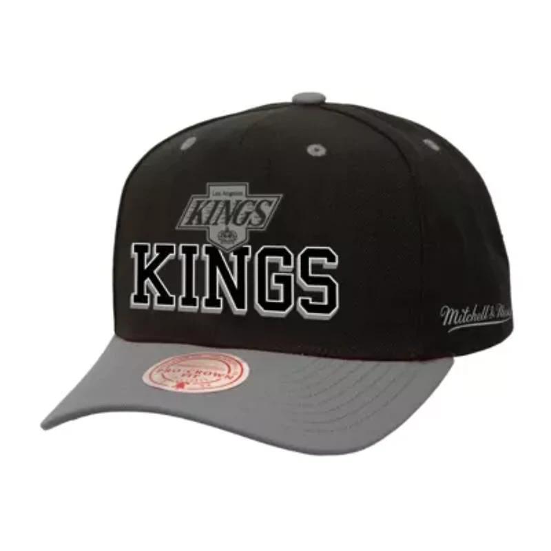 NHL Black/Silver Los Angeles Kings Backside Script Two-Tone Pro Crown Adjustable Hat