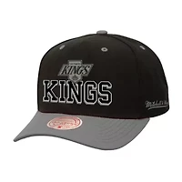 NHL Black/Silver Los Angeles Kings Backside Script Two-Tone Pro Crown Adjustable Hat