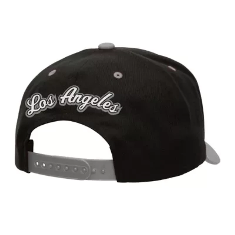 NHL Black/Silver Los Angeles Kings Backside Script Two-Tone Pro Crown Adjustable Hat