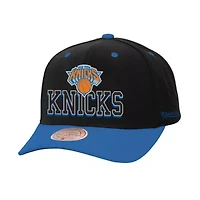 NBA Black/Blue New York Knicks Backside Script 2-Tone Pro Crown Adjustable Hat